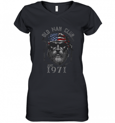 Old Man Club_ Established 1971 Women's V-Neck T-Shirt