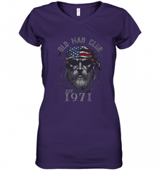 Old Man Club_ Established 1971 Women's V-Neck T-Shirt Women's V-Neck T-Shirt - HHHstores