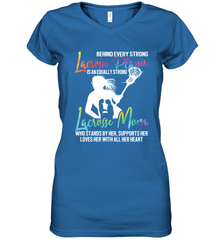 Lacrosse Strong Lacrosse Mom Women's V-Neck T-Shirt Women's V-Neck T-Shirt - HHHstores