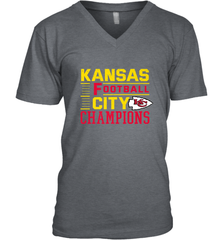 Kansas City Football Champions Vintage KC Distressed Gift Men's V-Neck Men's V-Neck - HHHstores