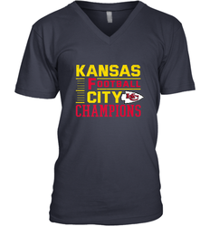 Kansas City Football Champions Vintage KC Distressed Gift Men's V-Neck