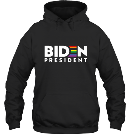 Joseph Biden For President T Shirt_ LGBT Gay Pride Rainbow Hooded Sweatshirt Hooded Sweatshirt / Black / S Hooded Sweatshirt - HHHstores