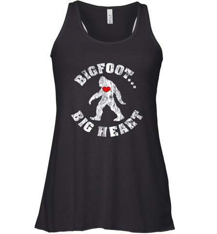 Bigfoot Heart Valentine's Day Lover Art Graphics Great Gift Women's Racerback Tank Women's Racerback Tank / Black / XS Women's Racerback Tank - HHHstores