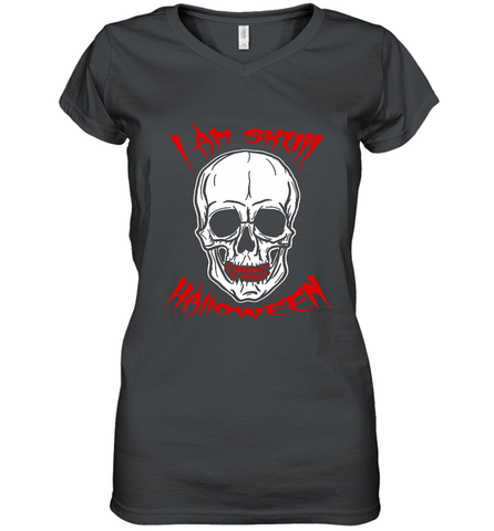 I am the skull halloween Women's V-Neck T-Shirt Women's V-Neck T-Shirt / Black / S Women's V-Neck T-Shirt - HHHstores