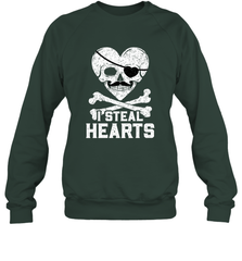 I Steal Hearts Valentine's Day Pirate Skull Art Graphics Crewneck Sweatshirt Crewneck Sweatshirt - HHHstores