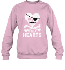 I Steal Hearts Valentine's Day Pirate Skull Art Graphics Crewneck Sweatshirt Crewneck Sweatshirt - HHHstores