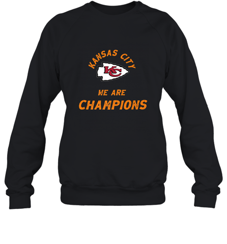 KC Kansas City Tribal Arrowhead we are Champions Crewneck Sweatshirt Crewneck Sweatshirt / Black / S Crewneck Sweatshirt - HHHstores