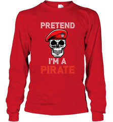 Pretend I'm A Pirate Tee Funny Halloween Party Costume Gift Long Sleeve T-Shirt Long Sleeve T-Shirt - HHHstores