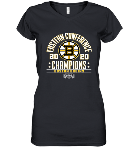 NHL Boston Bruins Fanatics 2020 Eastern Conference Champions Defensive Zone Women's V-Neck T-Shirt Women's V-Neck T-Shirt / Black / S Women's V-Neck T-Shirt - HHHstores
