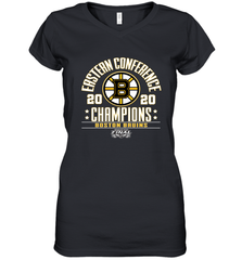 NHL Boston Bruins Fanatics 2020 Eastern Conference Champions Defensive Zone Women's V-Neck T-Shirt Women's V-Neck T-Shirt - HHHstores