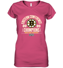 NHL Boston Bruins Fanatics 2020 Eastern Conference Champions Defensive Zone Women's V-Neck T-Shirt Women's V-Neck T-Shirt - HHHstores
