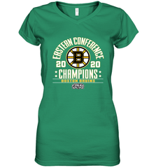 NHL Boston Bruins Fanatics 2020 Eastern Conference Champions Defensive Zone Women's V-Neck T-Shirt Women's V-Neck T-Shirt - HHHstores