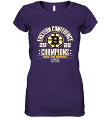 NHL Boston Bruins Fanatics 2020 Eastern Conference Champions Defensive Zone Women's V-Neck T-Shirt Women's V-Neck T-Shirt - HHHstores