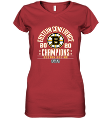 NHL Boston Bruins Fanatics 2020 Eastern Conference Champions Defensive Zone Women's V-Neck T-Shirt Women's V-Neck T-Shirt - HHHstores