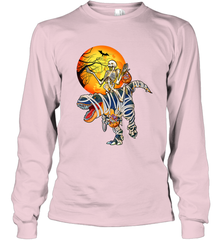 Skeleton Riding T Rex Funny Halloween Long Sleeve T-Shirt Long Sleeve T-Shirt - HHHstores