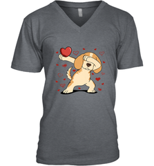 Dog Dabbing Heart For Valentine's Day Art Graphics Gift Men's V-Neck Men's V-Neck - HHHstores