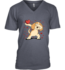 Dog Dabbing Heart For Valentine's Day Art Graphics Gift Men's V-Neck Men's V-Neck - HHHstores