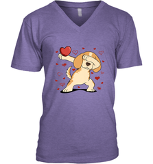 Dog Dabbing Heart For Valentine's Day Art Graphics Gift Men's V-Neck Men's V-Neck - HHHstores