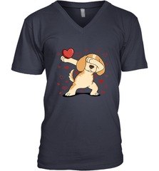 Dog Dabbing Heart For Valentine's Day Art Graphics Gift Men's V-Neck Men's V-Neck - HHHstores