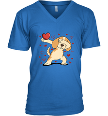 Dog Dabbing Heart For Valentine's Day Art Graphics Gift Men's V-Neck Men's V-Neck - HHHstores