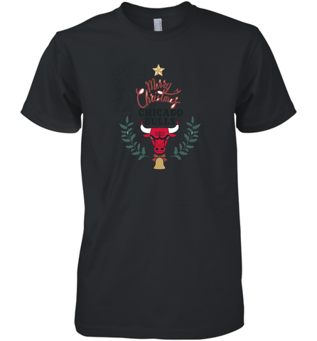 NBA Chicago Bulls Logo merry Christmas gilf Men's Premium T-Shirt Men's Premium T-Shirt / Black / XS Men's Premium T-Shirt - HHHstores