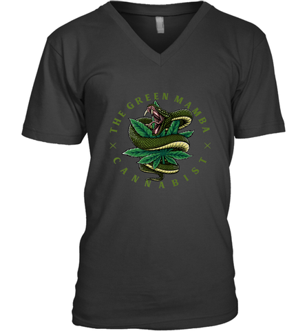 The Green Mamba, Cannabist, Weed Grower Pot Smoker Men's V-Neck Men's V-Neck / Black / S Men's V-Neck - HHHstores