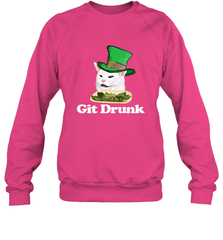 Git Drunk Funny Arguing Cat Meme St Patricks Day Crewneck Sweatshirt Crewneck Sweatshirt - HHHstores