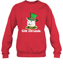 Git Drunk Funny Arguing Cat Meme St Patricks Day Crewneck Sweatshirt Crewneck Sweatshirt - HHHstores