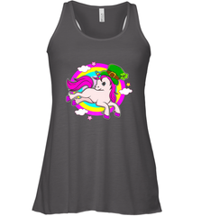 Irish Leprechaun Unicorn Cute St Patricks Day Ireland Women's Racerback Tank Women's Racerback Tank - HHHstores