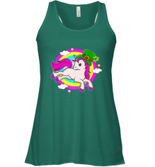 Irish Leprechaun Unicorn Cute St Patricks Day Ireland Women's Racerback Tank Women's Racerback Tank - HHHstores