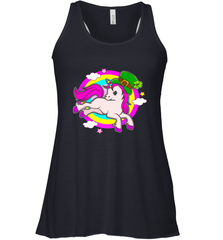 Irish Leprechaun Unicorn Cute St Patricks Day Ireland Women's Racerback Tank Women's Racerback Tank - HHHstores
