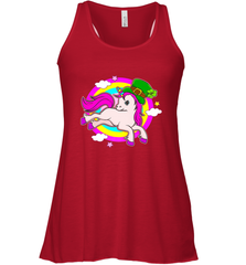 Irish Leprechaun Unicorn Cute St Patricks Day Ireland Women's Racerback Tank Women's Racerback Tank - HHHstores