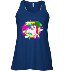Irish Leprechaun Unicorn Cute St Patricks Day Ireland Women's Racerback Tank Women's Racerback Tank - HHHstores
