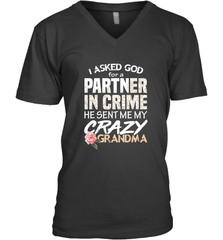 God sent me Crazy Grandma Partner in crime Men's V-Neck Men's V-Neck - HHHstores
