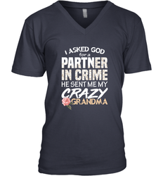 God sent me Crazy Grandma Partner in crime Men's V-Neck