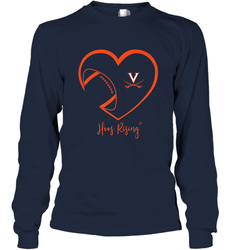 Virginia Cavaliers Football Inside Heart  Team Long Sleeve T-Shirt