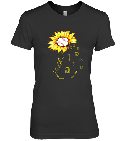 Baseball Proud Sunflower Women's Premium T-Shirt Women's Premium T-Shirt / Black / XS Women's Premium T-Shirt - HHHstores