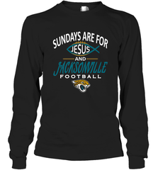 Sundays Are For Jesus and Jacksonville Funny Football Long Sleeve T-Shirt Long Sleeve T-Shirt - HHHstores