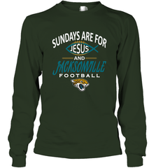 Sundays Are For Jesus and Jacksonville Funny Football Long Sleeve T-Shirt Long Sleeve T-Shirt - HHHstores