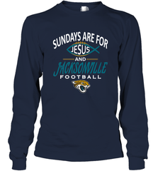Sundays Are For Jesus and Jacksonville Funny Football Long Sleeve T-Shirt Long Sleeve T-Shirt - HHHstores