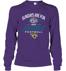 Sundays Are For Jesus and Jacksonville Funny Football Long Sleeve T-Shirt Long Sleeve T-Shirt - HHHstores