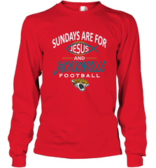Sundays Are For Jesus and Jacksonville Funny Football Long Sleeve T-Shirt Long Sleeve T-Shirt - HHHstores