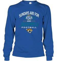 Sundays Are For Jesus and Jacksonville Funny Football Long Sleeve T-Shirt Long Sleeve T-Shirt - HHHstores
