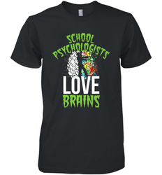 School Psychologists Love Brains Halloween Teacher Men's Premium T-Shirt