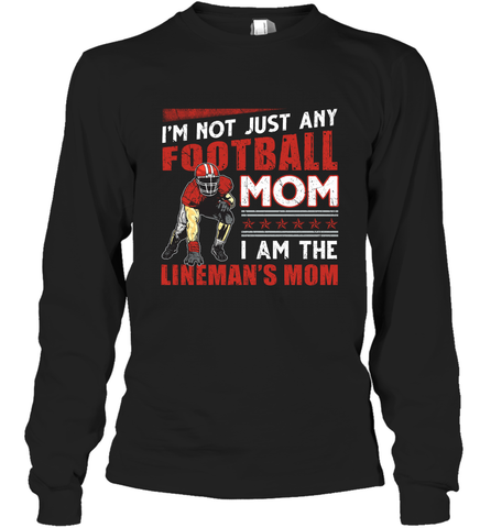 Lineman's Mom Long Sleeve T-Shirt Long Sleeve T-Shirt / Black / S Long Sleeve T-Shirt - HHHstores