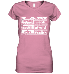 I am strong, fearless wise Best Novelty Gift Wing Inspirational Quote Women's V-Neck T-Shirt Women's V-Neck T-Shirt - HHHstores