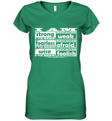 I am strong, fearless wise Best Novelty Gift Wing Inspirational Quote Women's V-Neck T-Shirt Women's V-Neck T-Shirt - HHHstores