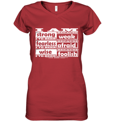 I am strong, fearless wise Best Novelty Gift Wing Inspirational Quote Women's V-Neck T-Shirt Women's V-Neck T-Shirt - HHHstores
