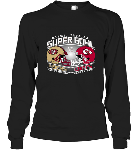 NFL Super bowl San Francisco 49ers vs. Kansas City Chiefs Long Sleeve T-Shirt Long Sleeve T-Shirt / Black / S Long Sleeve T-Shirt - HHHstores