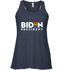 Joseph Biden For President T Shirt_ LGBT Gay Pride Rainbow Women's Racerback Tank Women's Racerback Tank - HHHstores